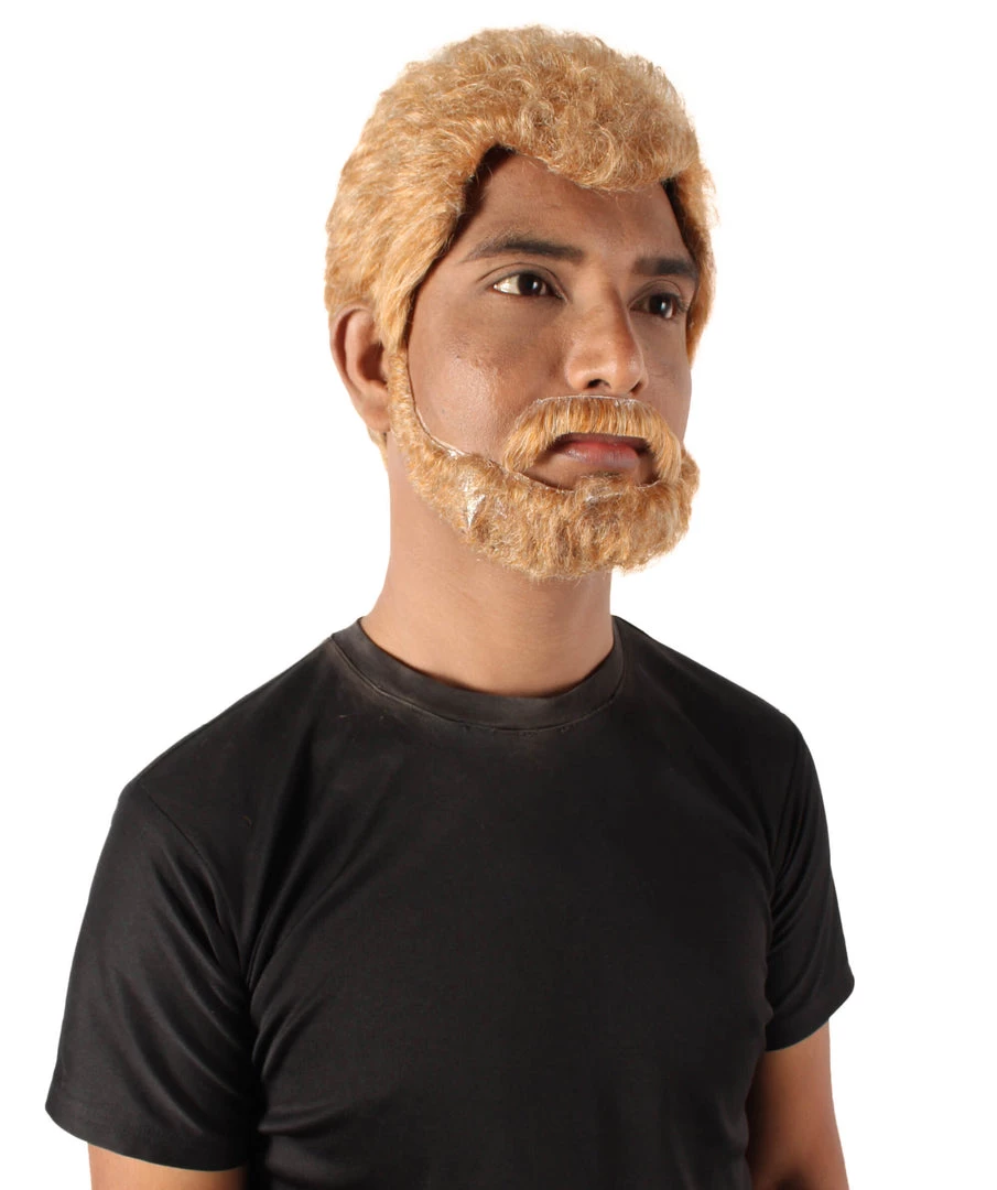 HPO Adult Men's Prince Of Wales British Ginger Brown Wig 8 HPO Adult Men's Prince Of Wales British Ginger Brown Wig