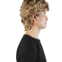 HPO Adult Men's Brown 1980s WHAM Michael George Pop Star Wavy Wig