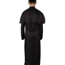 HPO Men's Adult Men’s Priest Black Cassock Clerical Collar & Shoulder Mantle Costume