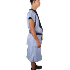 HPO Men's Adult Men’s Japanese Animated Young Demon Yasha Turquoise Blue Costume