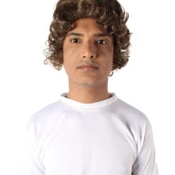 HPO Adult Men’s Famous Celebrity Comic Spider Tom Layered Curly Dark Brown Wig 11 HPO Adult Men’s Famous Celebrity Comic Spider Tom Layered Curly Dark Brown Wig