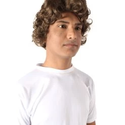 HPO Adult Men’s Famous Celebrity Comic Spider Tom Layered Curly Dark Brown Wig 17 HPO Adult Men’s Famous Celebrity Comic Spider Tom Layered Curly Dark Brown Wig