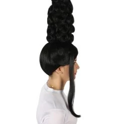 HPO Adult Women’s American Rapper Queen 90s Black Curly Updo Wig