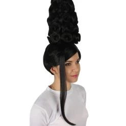 HPO Adult Women’s American Rapper Queen 90s Black Curly Updo Wig