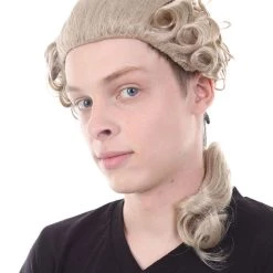 HPO Adult Men's 18th Century Peruke Periwig Noble Judge Wig 11 HPO Adult Men's 18th Century Peruke Periwig Noble Judge Wig