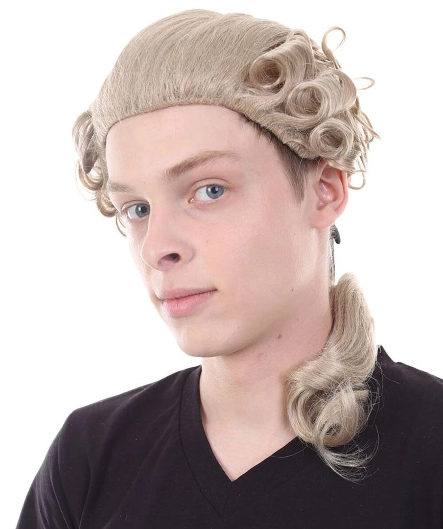 HPO Adult Men's 18th Century Peruke Periwig Noble Judge Wig 3 HPO Adult Men's 18th Century Peruke Periwig Noble Judge Wig