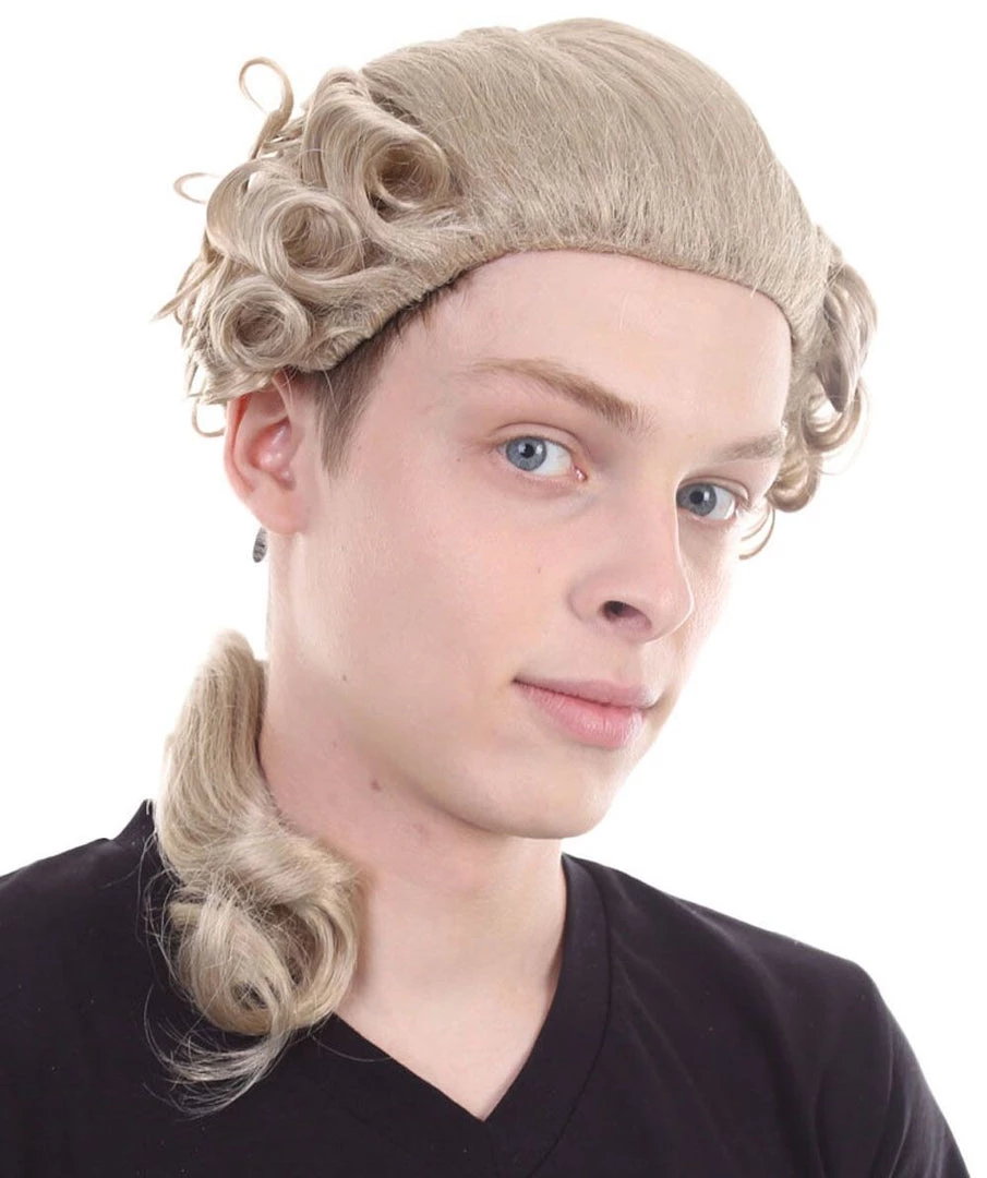 HPO Adult Men's 18th Century Peruke Periwig Noble Judge Wig 5 HPO Adult Men's 18th Century Peruke Periwig Noble Judge Wig