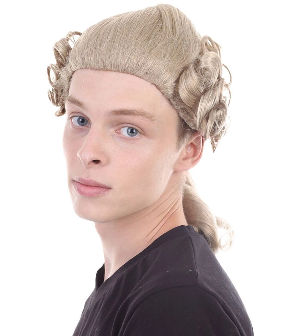 HPO Adult Men's 18th Century Peruke Periwig Noble Judge Wig 2 HPO Adult Men's 18th Century Peruke Periwig Noble Judge Wig