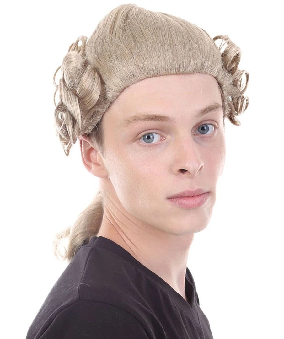 HPO Adult Men's 18th Century Peruke Periwig Noble Judge Wig 6 HPO Adult Men's 18th Century Peruke Periwig Noble Judge Wig