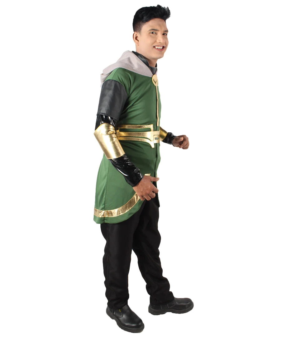 HPO Adult Men’s Green & Gold Mythological God Of Mischief Costume Men's 8 HPO Adult Men’s Green & Gold Mythological God Of Mischief Costume Men's
