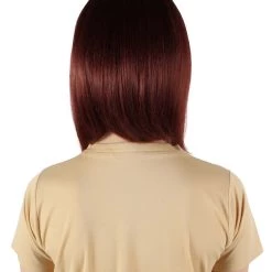 HPO Adult Women’s Short Mutant Egirl Superhero Burgundy Brown & White Strand Wig