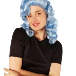 HPO Men's Adult Women’s Vintage Hollywood Blue Retro Curly Wig