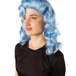HPO Men's Adult Women’s Vintage Hollywood Blue Retro Curly Wig 11 HPO Men's Adult Women’s Vintage Hollywood Blue Retro Curly Wig