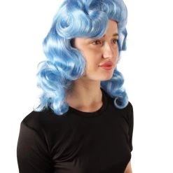 HPO Men's Adult Women’s Vintage Hollywood Blue Retro Curly Wig 15 HPO Men's Adult Women’s Vintage Hollywood Blue Retro Curly Wig