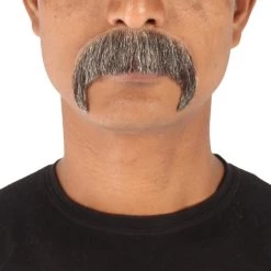 HPO Adult Men's Horseshoe Fake Human Hair Mustache | Facial Hair Multiple Colors Options