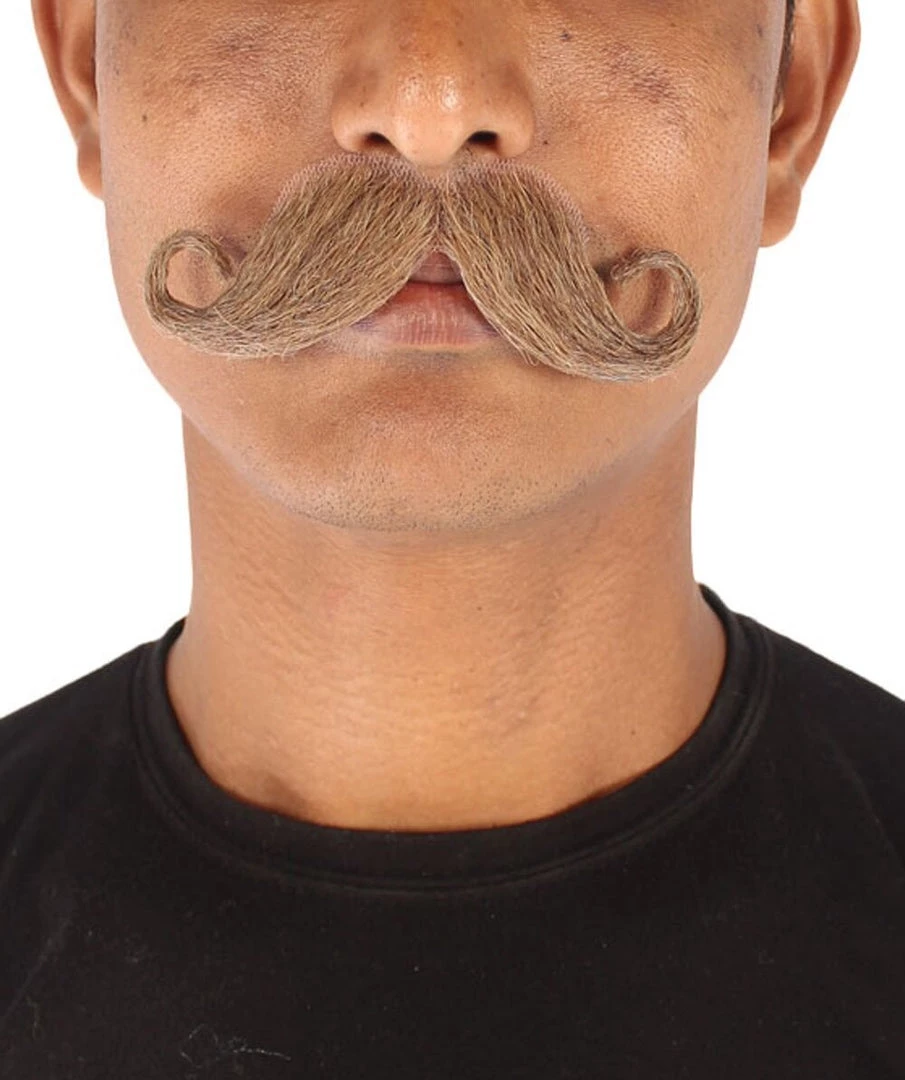 HPO Men's Human Hair Mustache Cosplay Facial Hair 4 HPO Men's Human Hair Mustache Cosplay Facial Hair
