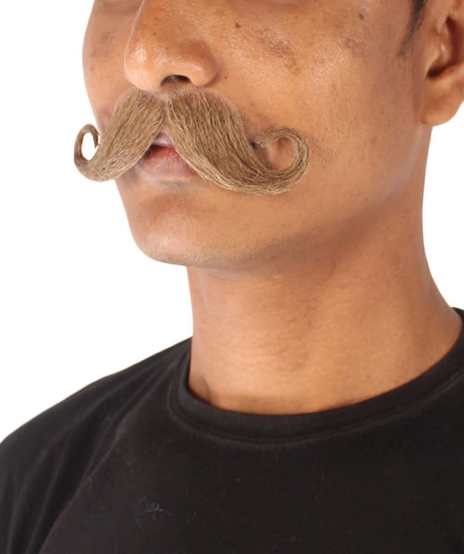 HPO Men's Human Hair Mustache Cosplay Facial Hair 5 HPO Men's Human Hair Mustache Cosplay Facial Hair