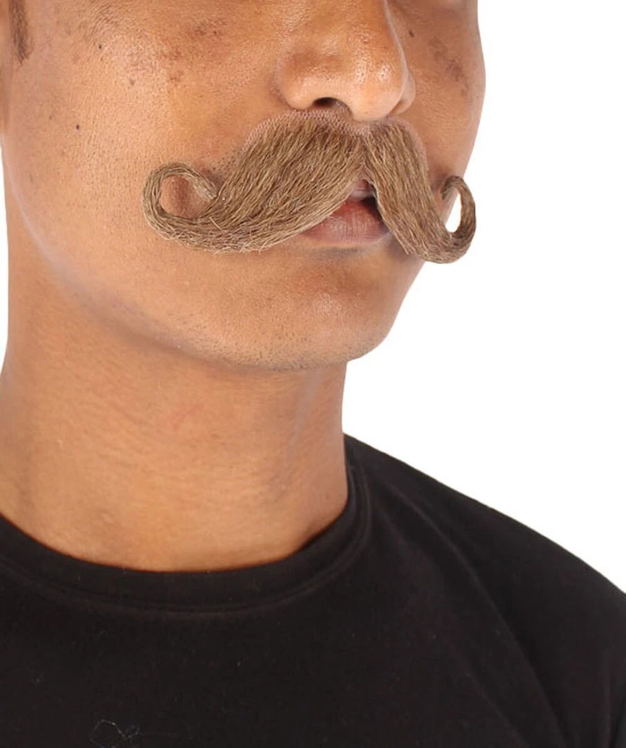 HPO Men's Human Hair Mustache Cosplay Facial Hair 6 HPO Men's Human Hair Mustache Cosplay Facial Hair