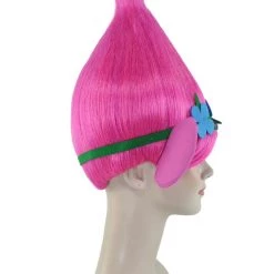 BC Women's Poppy Trolls With Ears Wig | Pink Cosplay Halloween Wig | Premium Breathable Capless Cap 20 BC Women's Poppy Trolls With Ears Wig | Pink Cosplay Halloween Wig | Premium Breathable Capless Cap