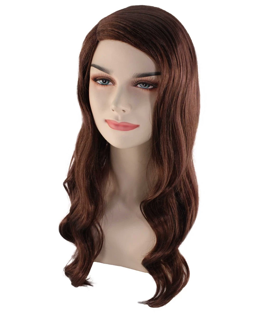 BC Women's Dark Brown Color Wavy Medium Length Trendy Earth Princess Wig 2 BC Women's Dark Brown Color Wavy Medium Length Trendy Earth Princess Wig