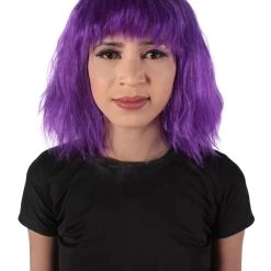 HPO Women's Shoulder Length Bangs Wavy Cosplay Wig | Multiple Color Options