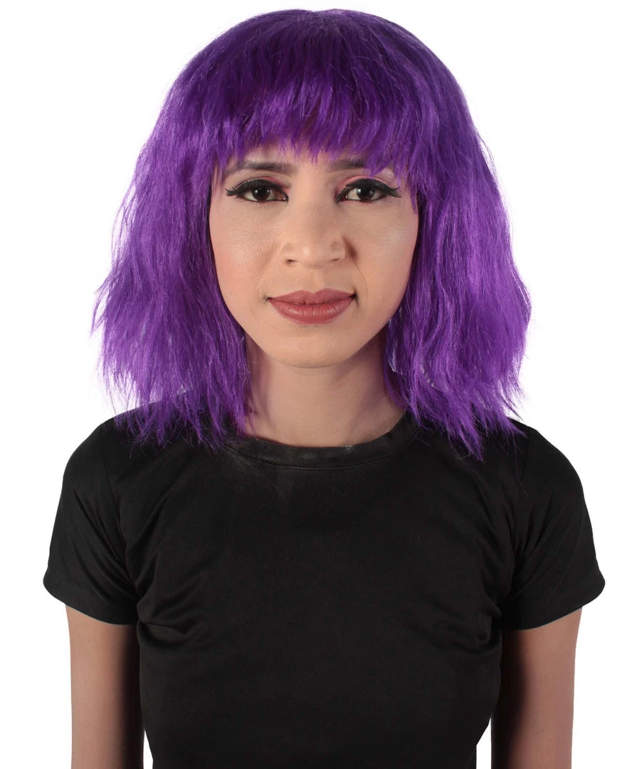 HPO Women's Shoulder Length Bangs Wavy Cosplay Wig | Multiple Color Options 2 HPO Women's Shoulder Length Bangs Wavy Cosplay Wig | Multiple Color Options