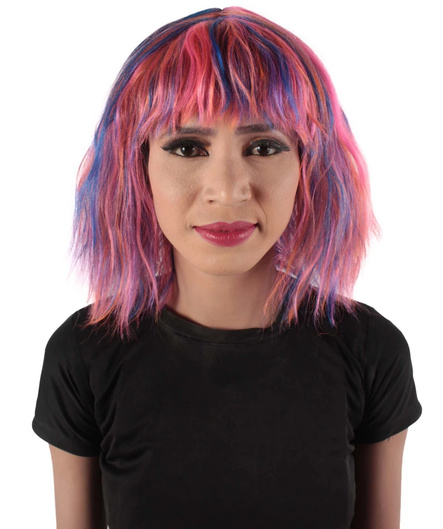 HPO Women's Shoulder Length Bangs Wavy Cosplay Wig | Multiple Color Options 5 HPO Women's Shoulder Length Bangs Wavy Cosplay Wig | Multiple Color Options