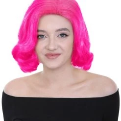 HPO Adult Women's Short Wavy Halloween Modern Wife Wig Multiple Color Options