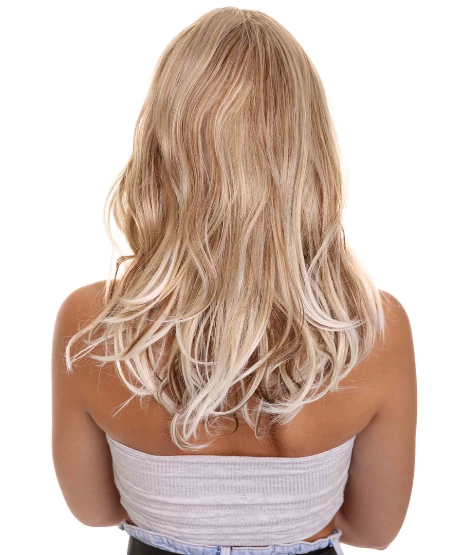 HPO Adult Women's 18" In. Surfer Bleached Bad Guy Inspired Wig - Shoulder Length Wavy Beach Blonde Hair With Dark Roots - Lace Front Heat Resistant Fibers | Nunique 7 HPO Adult Women's 18" In. Surfer Bleached Bad Guy Inspired Wig - Shoulder Length Wavy Beach Blonde Hair With Dark Roots - Lace Front Heat Resistant Fibers | Nunique