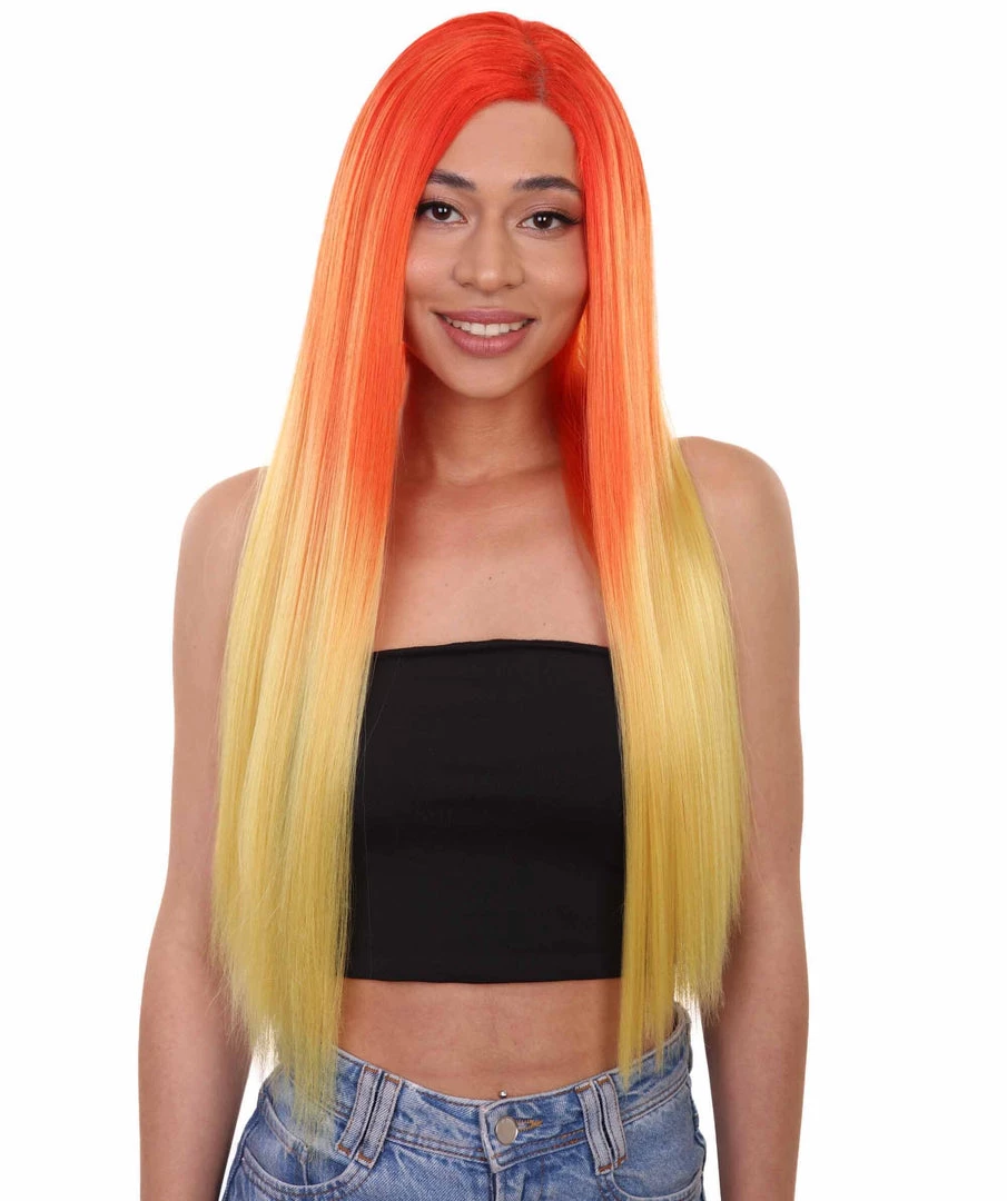 HPO Adult Women's 23" In. American Singer And Rapper Inspired Wig - Long Length Tropical Gradient Hair - Lace Front Heat Resistant Fibers | Nunique 1 HPO Adult Women's 23" In. American Singer And Rapper Inspired Wig - Long Length Tropical Gradient Hair - Lace Front Heat Resistant Fibers | Nunique