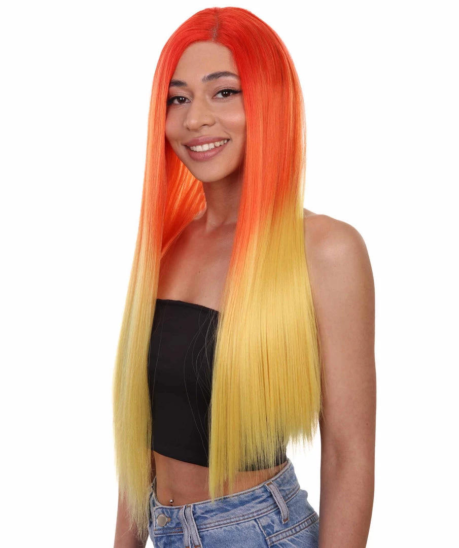 HPO Adult Women's 23" In. American Singer And Rapper Inspired Wig - Long Length Tropical Gradient Hair - Lace Front Heat Resistant Fibers | Nunique 2 HPO Adult Women's 23" In. American Singer And Rapper Inspired Wig - Long Length Tropical Gradient Hair - Lace Front Heat Resistant Fibers | Nunique