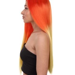 HPO Adult Women's 23" In. American Singer And Rapper Inspired Wig - Long Length Tropical Gradient Hair - Lace Front Heat Resistant Fibers | Nunique 10 HPO Adult Women's 23