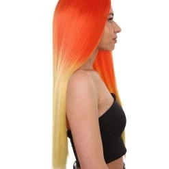 HPO Adult Women's 23" In. American Singer And Rapper Inspired Wig - Long Length Tropical Gradient Hair - Lace Front Heat Resistant Fibers | Nunique 12 HPO Adult Women's 23