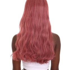 HPO Adult Women's 23" In. Hair Stylist Inspired Wig - Long Length Red Hair With Dark Blue Roots - Lace Front Heat Resistant Fibers | Nunique 14 HPO Adult Women's 23