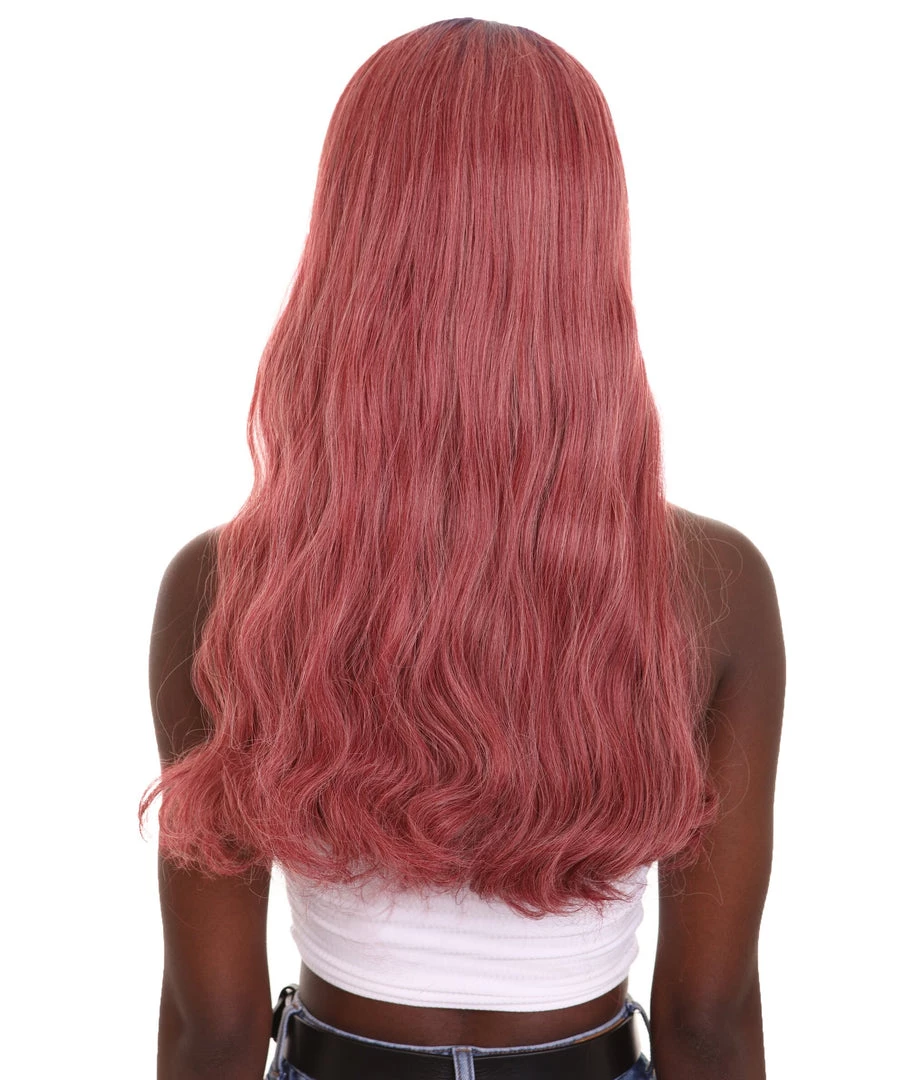 HPO Adult Women's 23" In. Hair Stylist Inspired Wig - Long Length Red Hair With Dark Blue Roots - Lace Front Heat Resistant Fibers | Nunique 7 HPO Adult Women's 23" In. Hair Stylist Inspired Wig - Long Length Red Hair With Dark Blue Roots - Lace Front Heat Resistant Fibers | Nunique