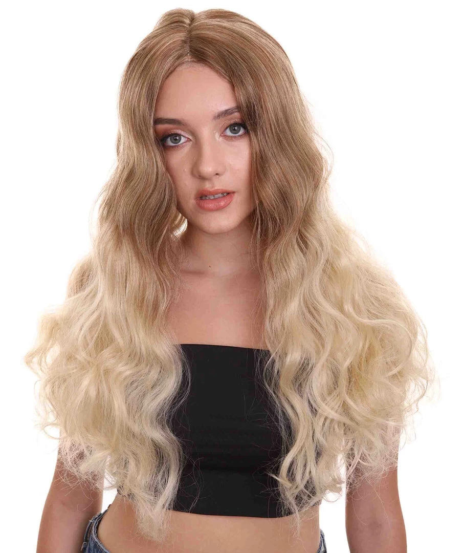 HPO Adult Women's 23" In. Social Media Influencer Inspired Wig - Long Length Blonde Ombre Hair - Lace Front Heat Resistant Fibers | Nunique 1 HPO Adult Women's 23" In. Social Media Influencer Inspired Wig - Long Length Blonde Ombre Hair - Lace Front Heat Resistant Fibers | Nunique