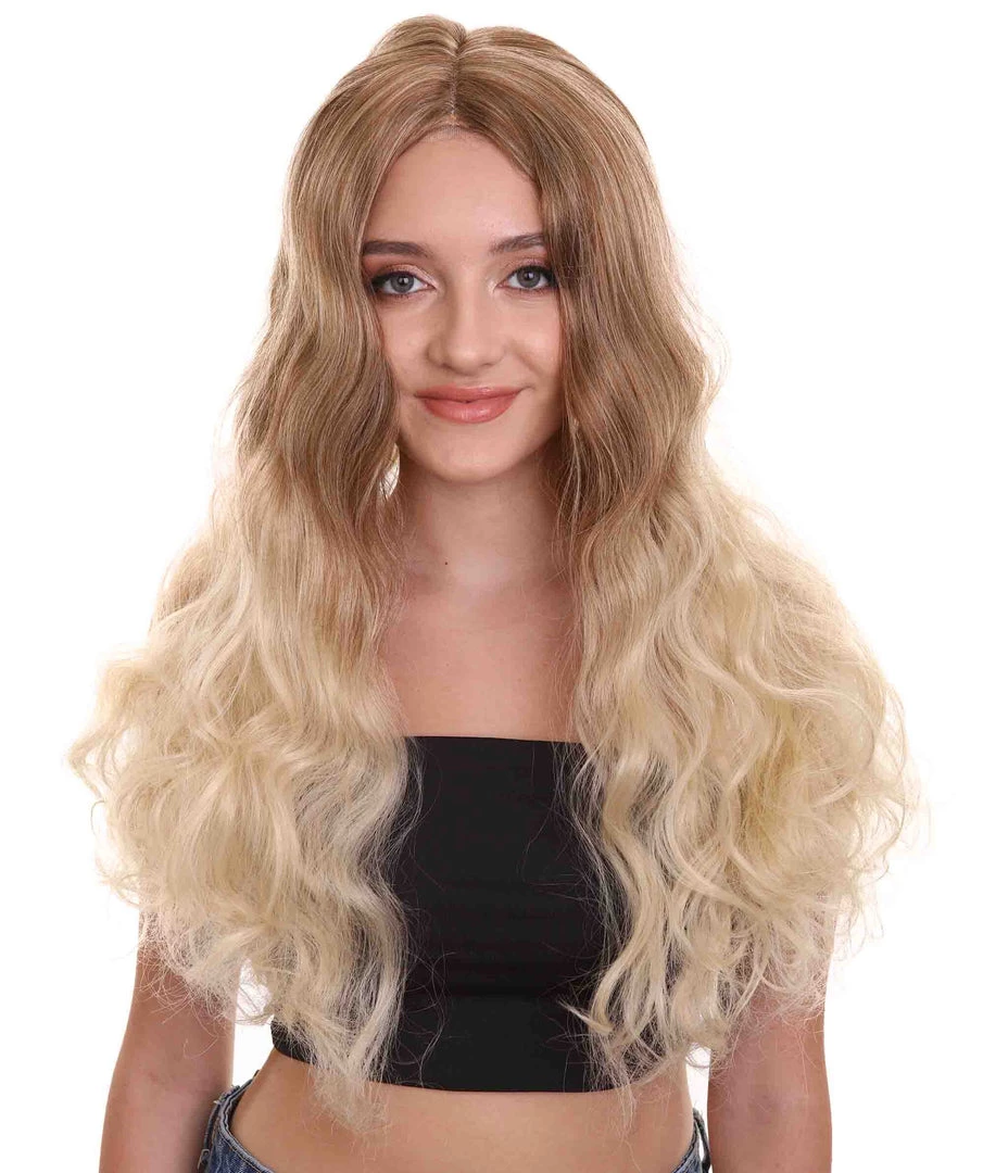 HPO Adult Women's 23" In. Social Media Influencer Inspired Wig - Long Length Blonde Ombre Hair - Lace Front Heat Resistant Fibers | Nunique 2 HPO Adult Women's 23" In. Social Media Influencer Inspired Wig - Long Length Blonde Ombre Hair - Lace Front Heat Resistant Fibers | Nunique