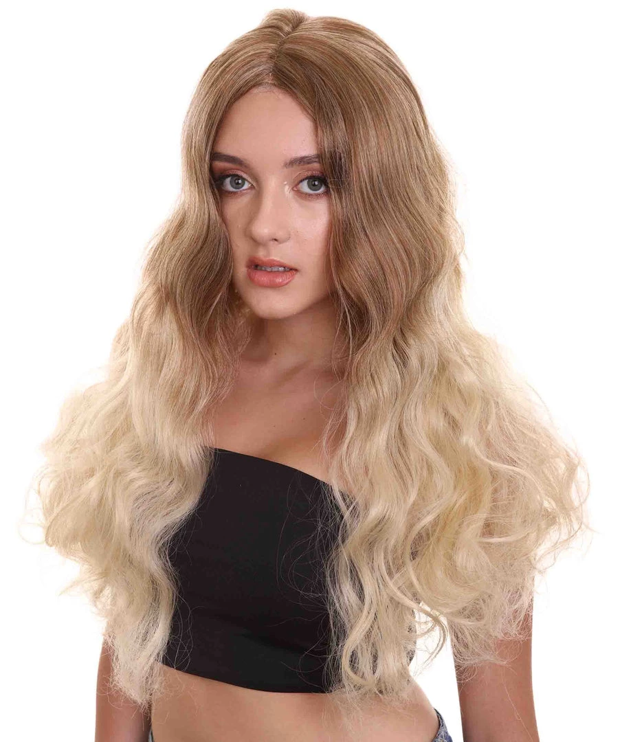 HPO Adult Women's 23" In. Social Media Influencer Inspired Wig - Long Length Blonde Ombre Hair - Lace Front Heat Resistant Fibers | Nunique 3 HPO Adult Women's 23" In. Social Media Influencer Inspired Wig - Long Length Blonde Ombre Hair - Lace Front Heat Resistant Fibers | Nunique