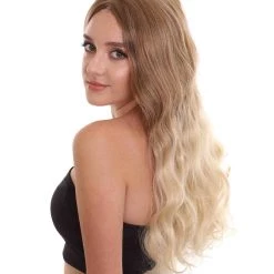 HPO Adult Women's 23" In. Social Media Influencer Inspired Wig - Long Length Blonde Ombre Hair - Lace Front Heat Resistant Fibers | Nunique 10 HPO Adult Women's 23