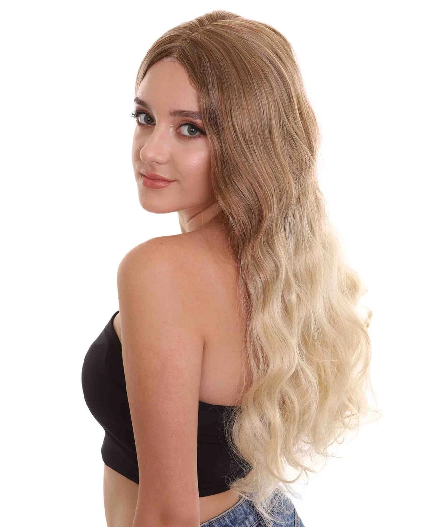 HPO Adult Women's 23" In. Social Media Influencer Inspired Wig - Long Length Blonde Ombre Hair - Lace Front Heat Resistant Fibers | Nunique 4 HPO Adult Women's 23" In. Social Media Influencer Inspired Wig - Long Length Blonde Ombre Hair - Lace Front Heat Resistant Fibers | Nunique