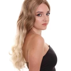 HPO Adult Women's 23" In. Social Media Influencer Inspired Wig - Long Length Blonde Ombre Hair - Lace Front Heat Resistant Fibers | Nunique 12 HPO Adult Women's 23