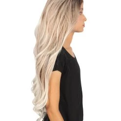 Ashley Women's Long Length Lace Front Wavy With Dark Top Bangs - Adults Fashoin Wigs | Nunique | Nunique