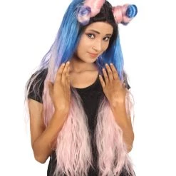 Nunique Bailey Women's Long Length Straight Lace Front Horny Buns With Dark Roots - Adults Fashion Wigs