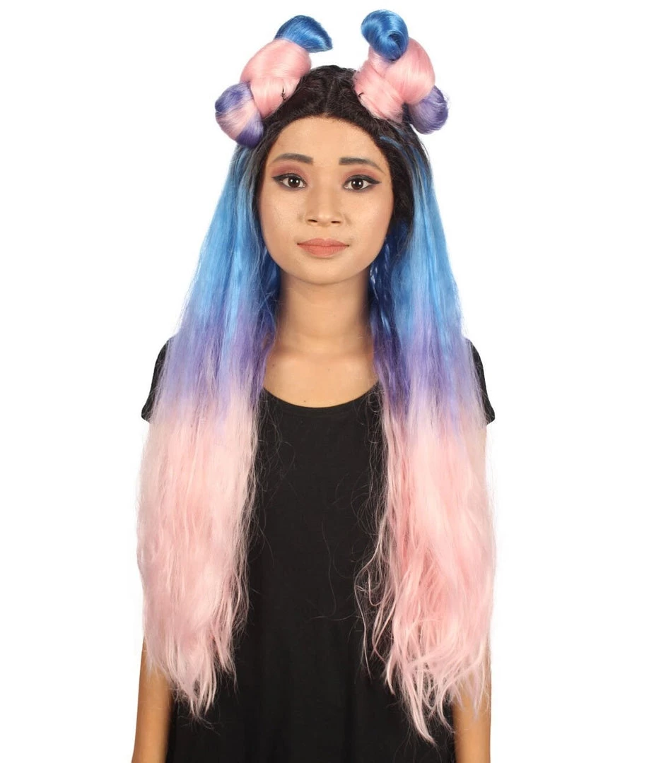 Nunique Bailey Women's Long Length Straight Lace Front Horny Buns With Dark Roots - Adults Fashion Wigs 2 Nunique Bailey Women's Long Length Straight Lace Front Horny Buns With Dark Roots - Adults Fashion Wigs