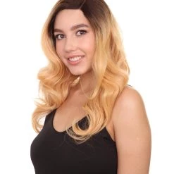 Bronte Women's Long Length Lace Front Wavy With Dark Roots - Adult Fashion Wigs | Nunique | Nunique