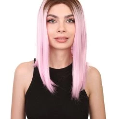 Erin Women's Shoulder Length Lace Front Straight With Dark Roots - Adults Fashion Wigs | Nunique | Nunique