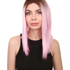 Erin Women's Shoulder Length Lace Front Straight With Dark Roots - Adults Fashion Wigs | Nunique | Nunique