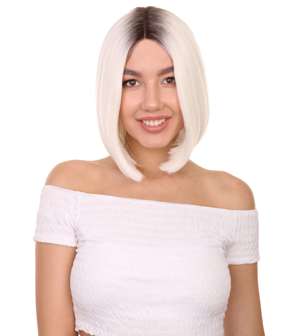 Katya Women's Shoulder Length Lace Front Bob With Dark Roots - Adult Fashion Wigs | Nunique | Nunique 1 Katya Women's Shoulder Length Lace Front Bob With Dark Roots - Adult Fashion Wigs | Nunique | Nunique