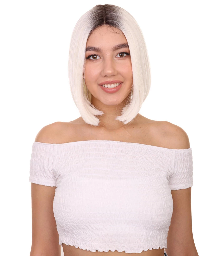 Katya Women's Shoulder Length Lace Front Bob With Dark Roots - Adult Fashion Wigs | Nunique | Nunique 2 Katya Women's Shoulder Length Lace Front Bob With Dark Roots - Adult Fashion Wigs | Nunique | Nunique