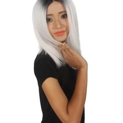 Lena Women's Shoulder Length Lace Front Straight Hair With Dark Roots - Adult Fashion Wigs | Nunique | Nunique